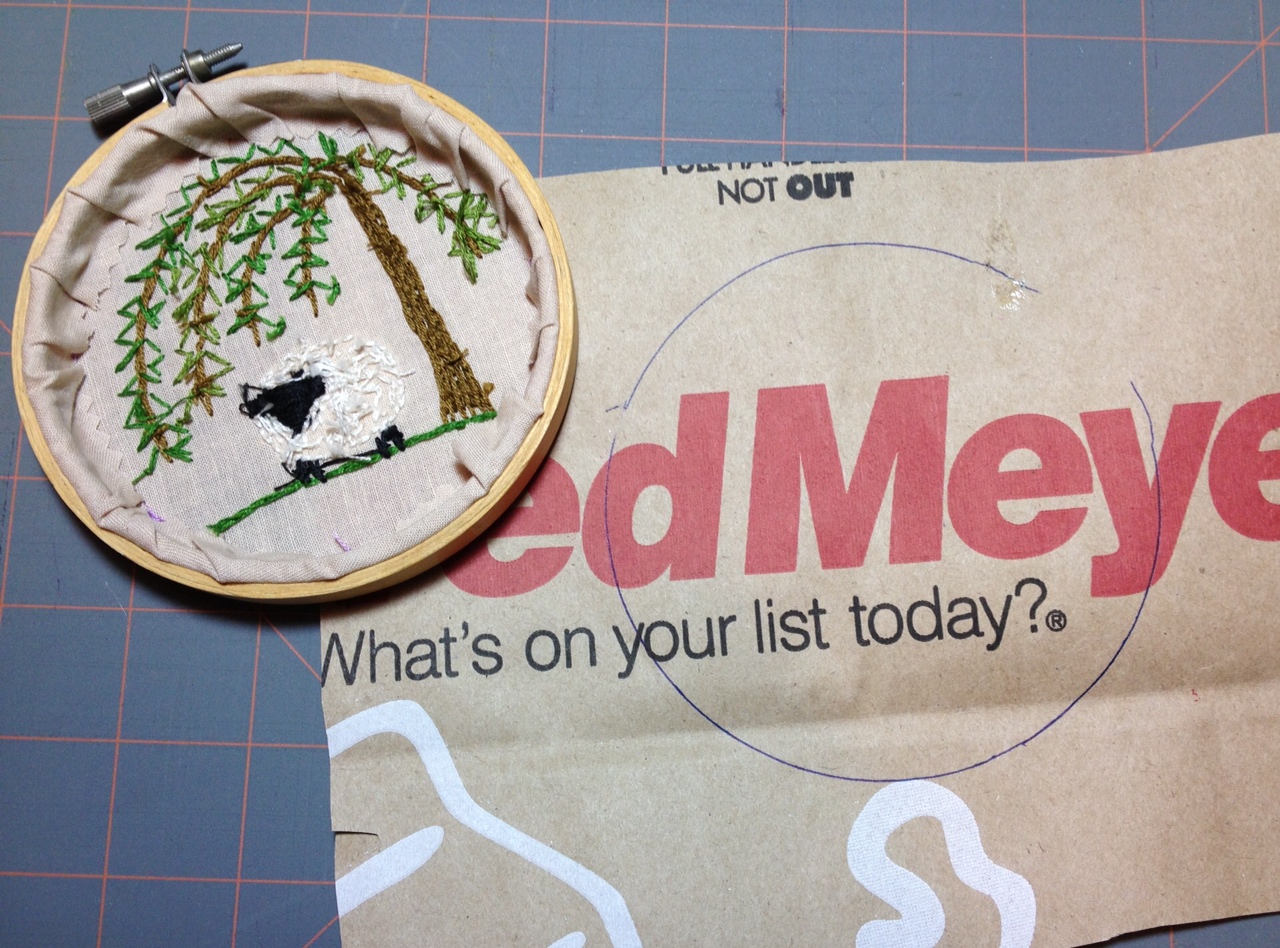 MooshieStitch How to Finish Back of Embroidery Hoop