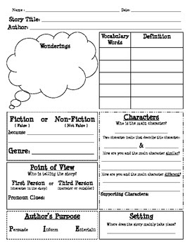 elements story worksheet grade 4th parts element 3rd 2nd activity stories sheet organizer graphic report education skills reading 1st map