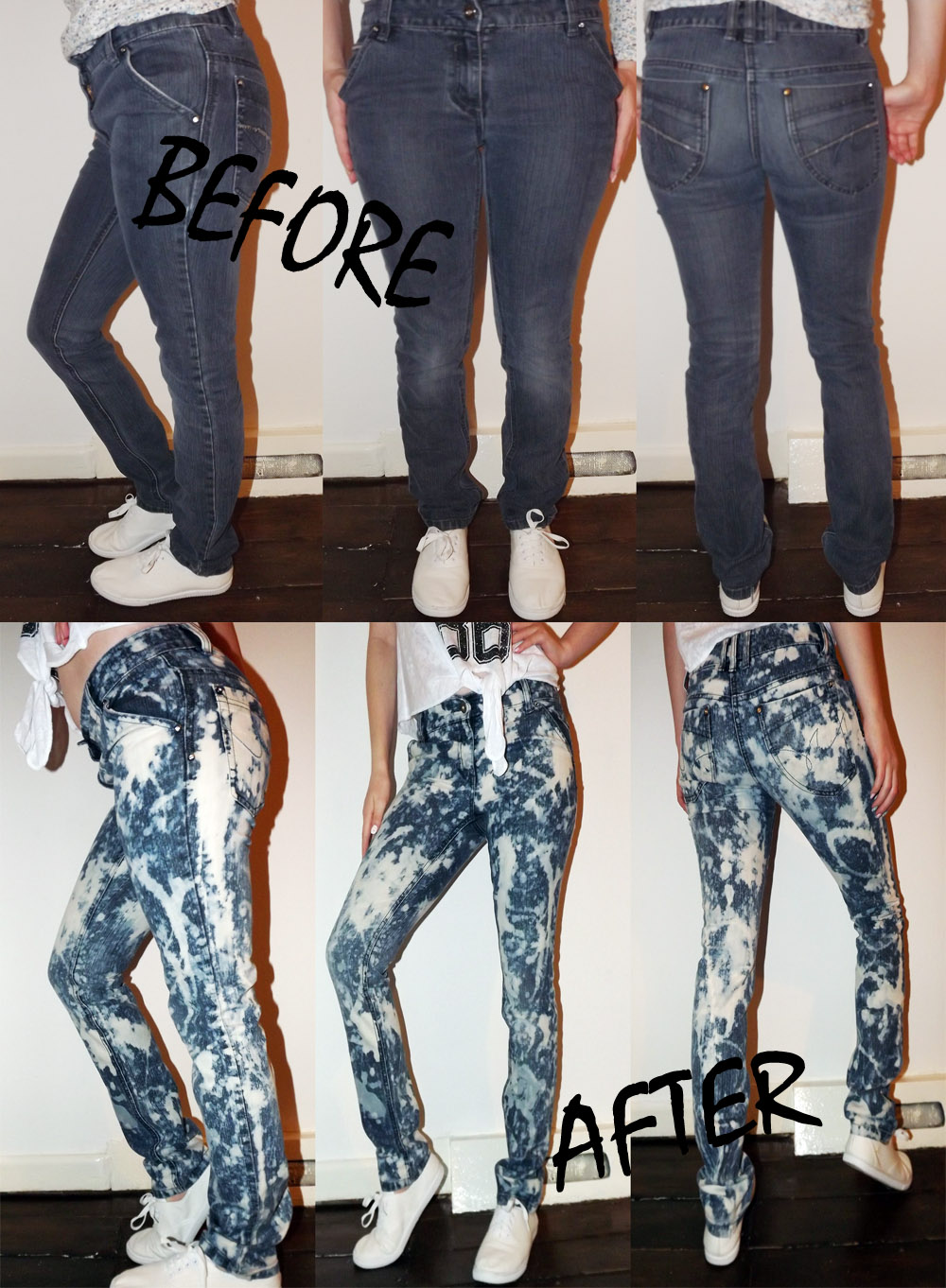 PetiteFashionista DIY How To Acid Wash Jeans