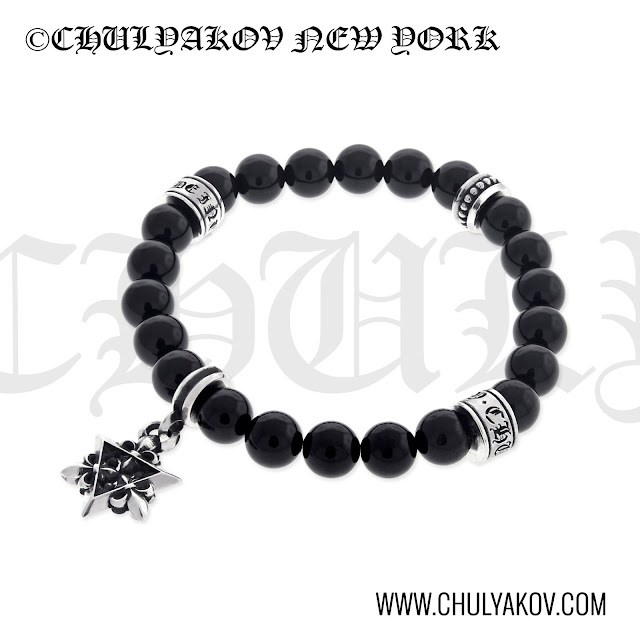 designer rock hiphop gothic buddha onyx bead shamballa bracelet with silver star of david charm pendant