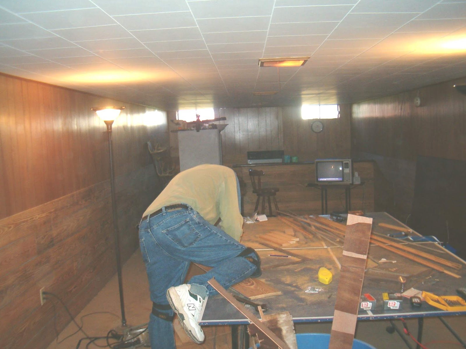 We decided to cover the bottom half of the paneling with barn wood. We decided to cover the bottom half of the paneling with barn wood.
