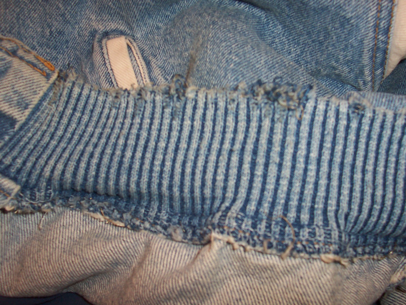 I Garden In Flip Flops: How to Replace Knit Cuffs, Collar, and Waist Band  on a Denim Bommer Jacket