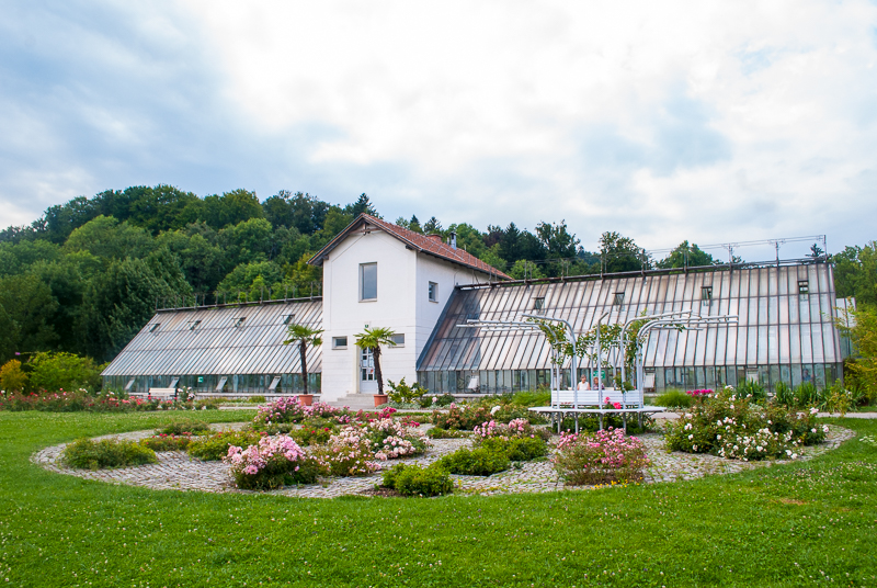 Glass house in ljubljana, slovenia A glass house in the park of ljubljana, slovenia