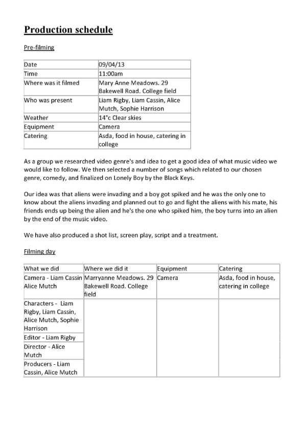 music video script