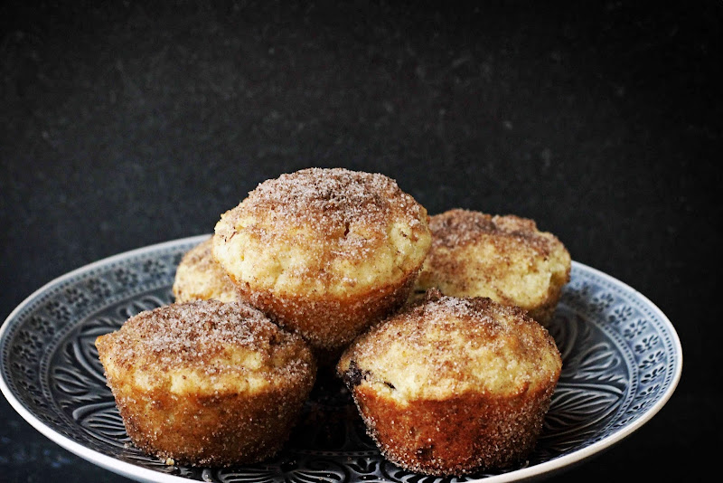 Milk and Honey Chocolate Filled Cinnamon Doughnut Muffins