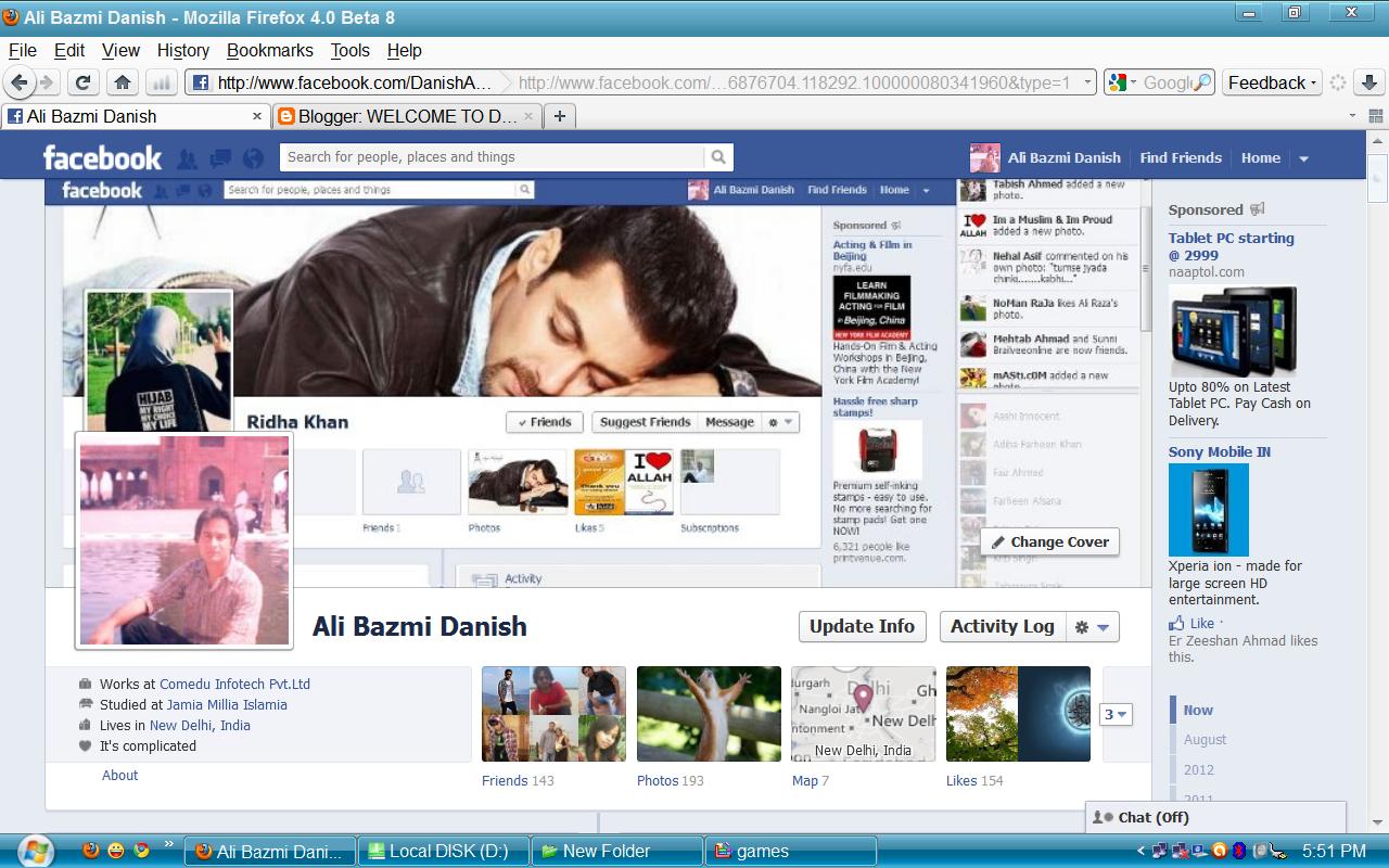 TO DANISH ALI BAZMI BLOGS MY FB WALL PIC