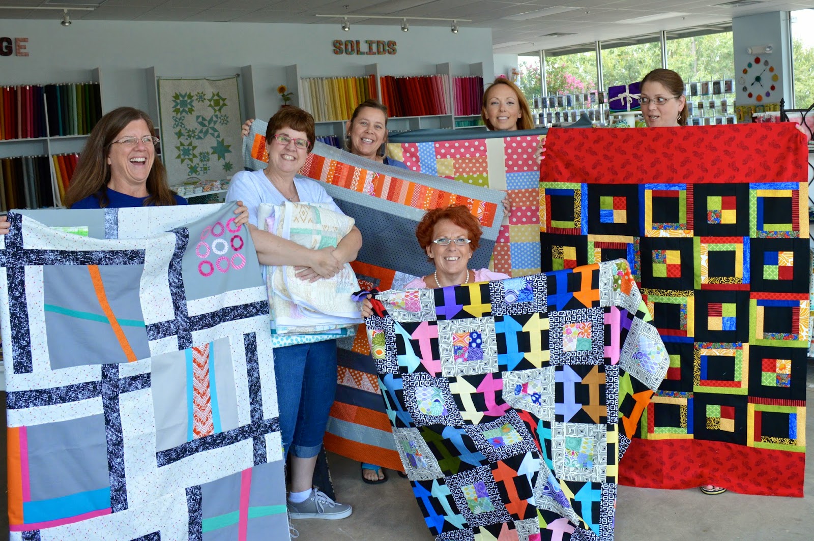 ellyn's place Modern Quilt Guild charity sewing