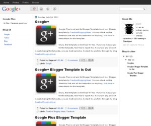 Google Plus Blogger Template