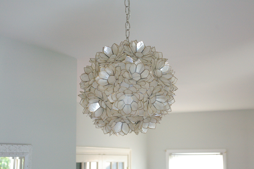Capiz S Chandelier White Smoke Chandeliers