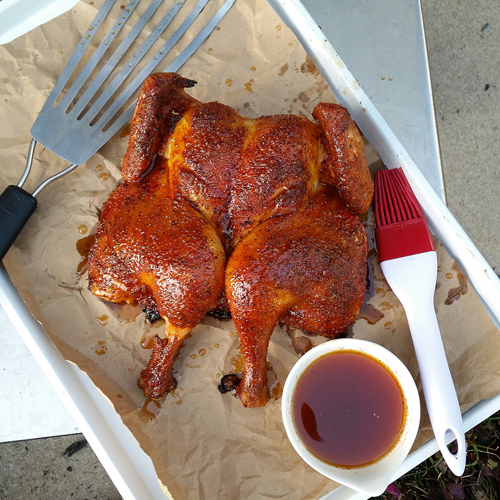 Spatchcocked Ginger Ale Chicken