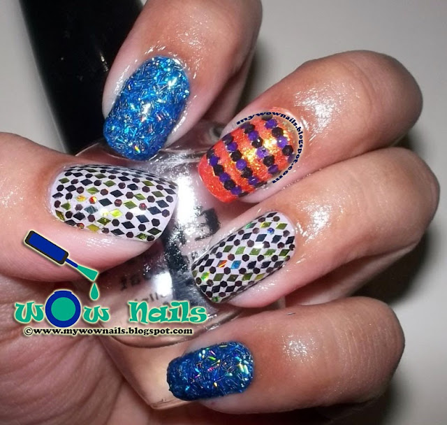 WoW Nails NOTD Glitter Bomb Nail Art