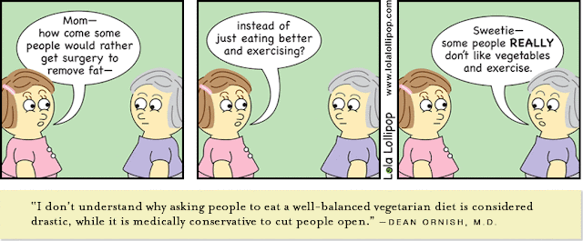 Lola Lollipop Comic Strip: People don't like vegetables and exercise