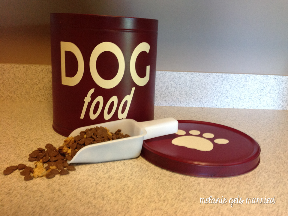 Melanie Gets Married DIY Dog Food Canister