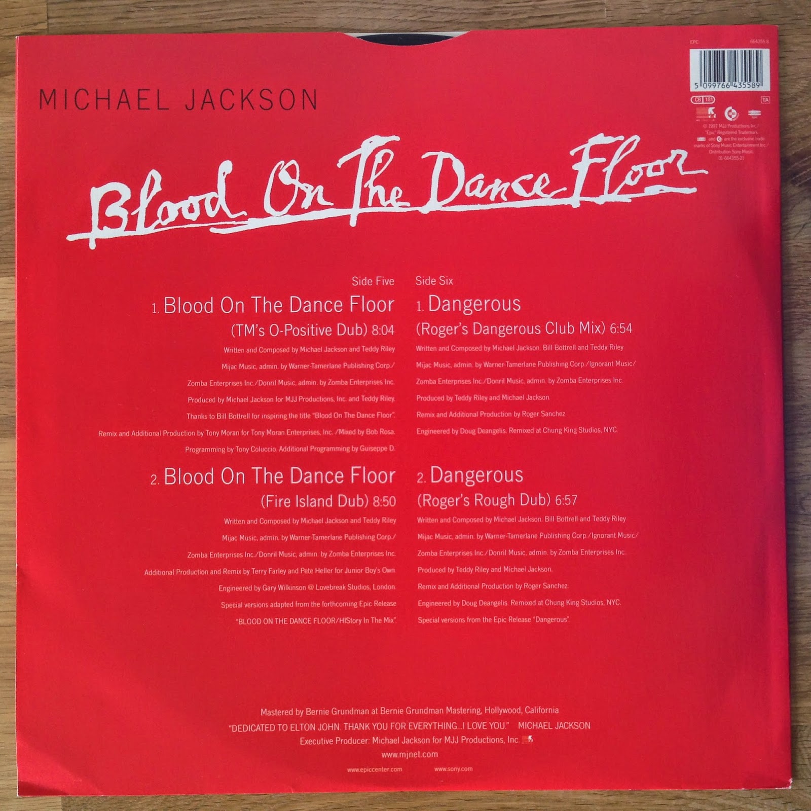 Michael Jackson Vinyl Treasures Blood On The Dance Floor Europe