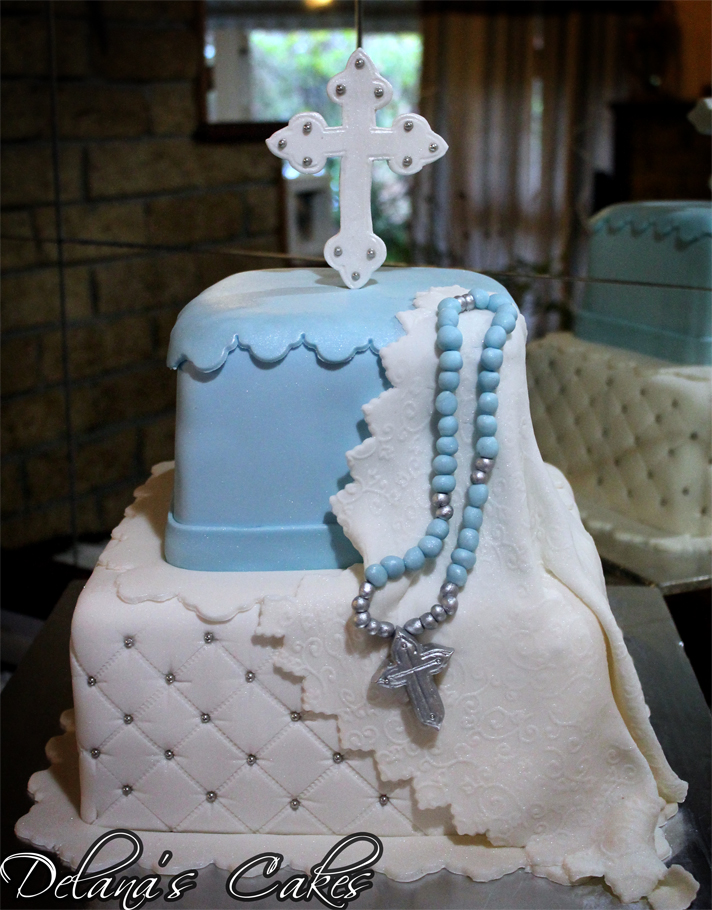 Delana's Cakes Christening Cake with Cross Delana's Cakes Christening Cake with Cross