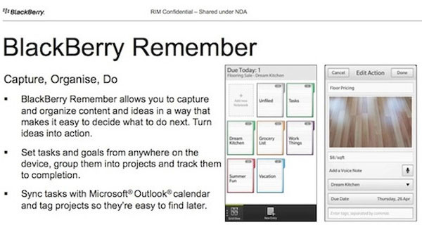 BlackBerry Remember di BlackBerry 10