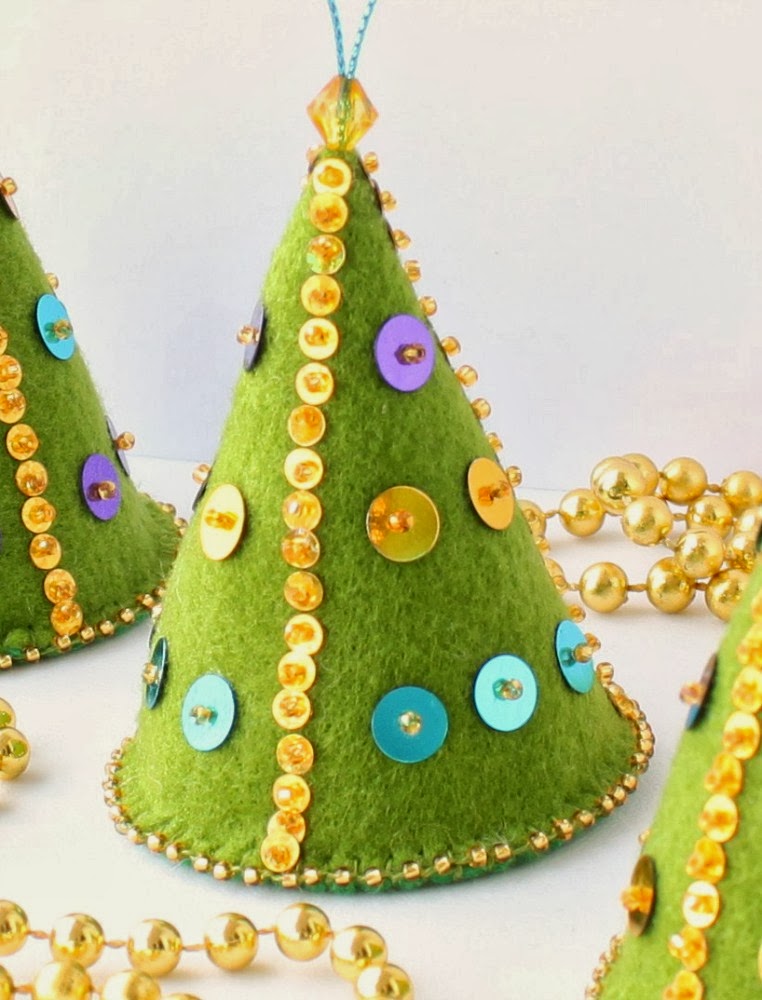 Handmade by Helga Felt Christmas tree ornaments