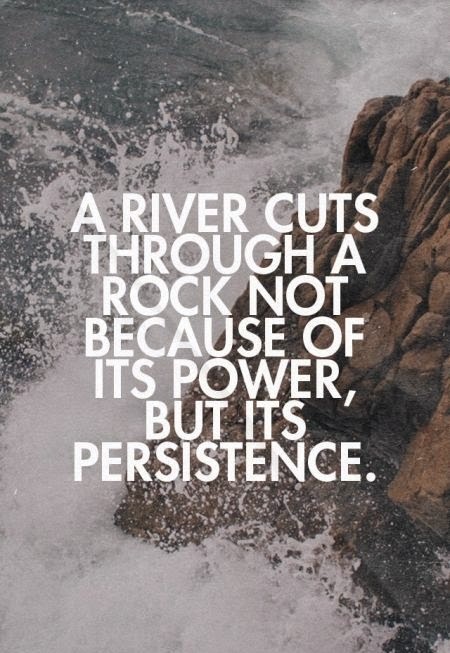 A river cuts through a rock not because of its power, but its persistence.