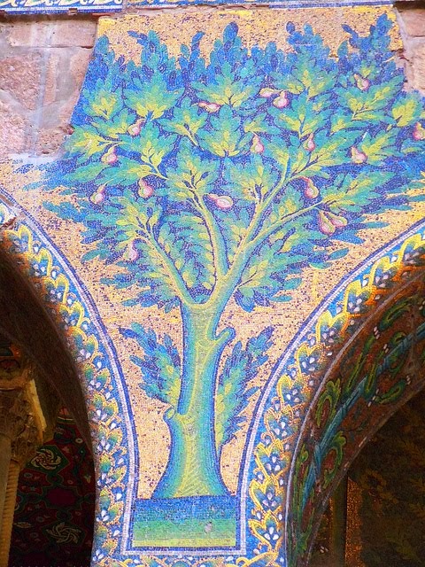 Fig. 16.- Mezquita de Damasco. Mosaico. El Paraíso. Foto M.A. Aznar.
