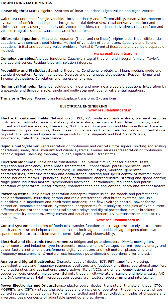 2014 Syllabus Electrical Engineering,Download Electrical Engineering
