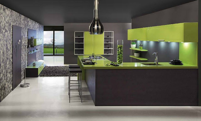cuisine vert et gris