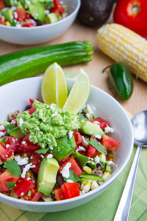 Summer Vegetable Quinoa Burrito Bowls with Corn, Zucchini and Black Beans Summer Vegetable Quinoa Burrito Bowls with Corn, Zucchini and Black Beans