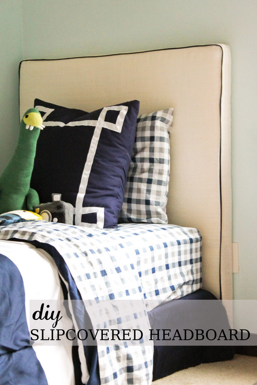 lovesome make it diy slipcovered headboard (with piping!)