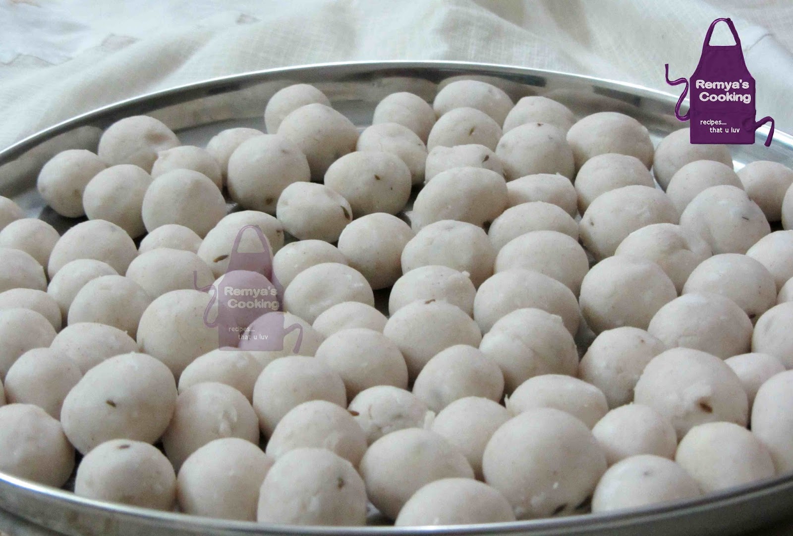 Remya's Baking Nadan Ari Pidi (Rice Flour Ball Dumplings in coconut milk)