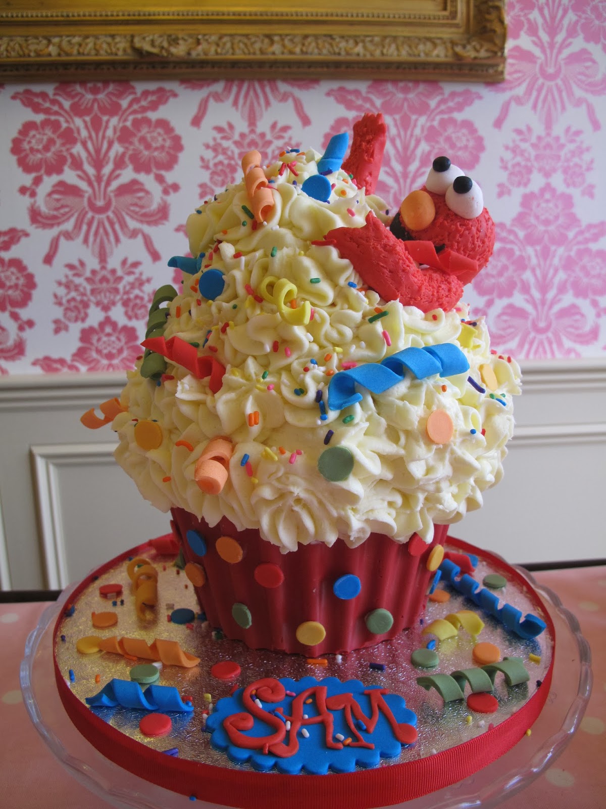 Candy Cupcake Elmo Themed Giant Cupcake