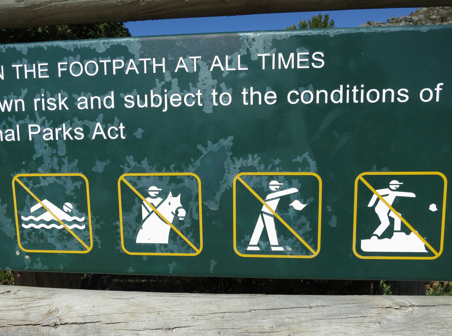 66 Square Feet (Plus) Table Mountain hiking rules