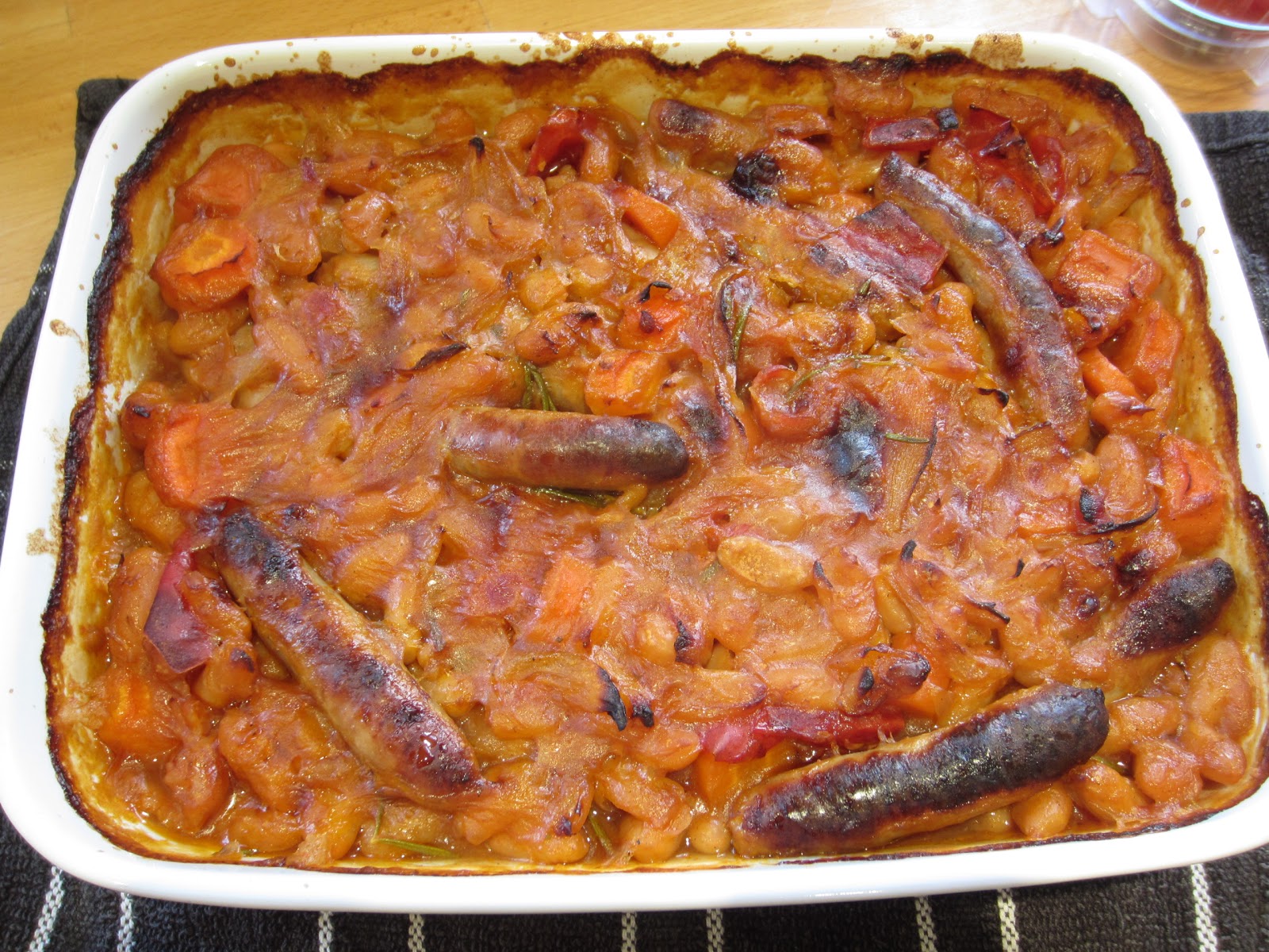 Busy Eating Sausage Cassoulet with Bacon