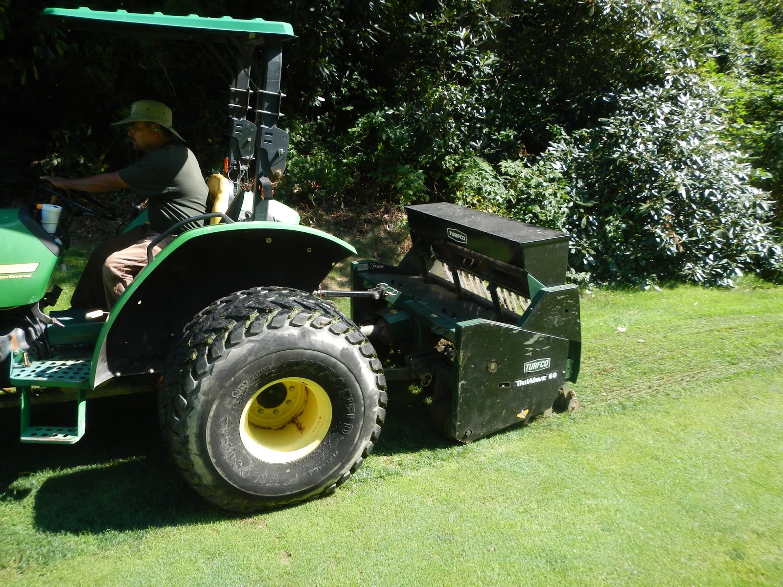 Highlands Falls Country Club Golf Course Maintenance Slit Seeding the
