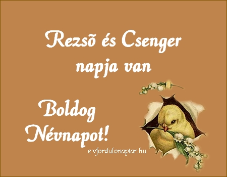 November 7 - Rezső, Csenger névnap