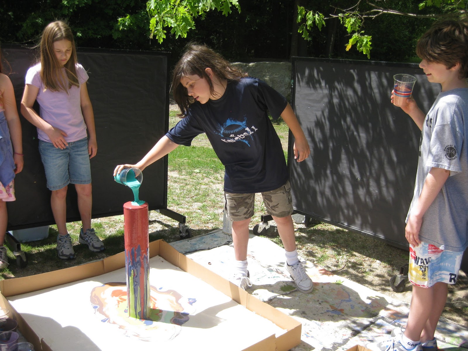 Shutesbury School Art News All School Paint Pour Field Day Art
