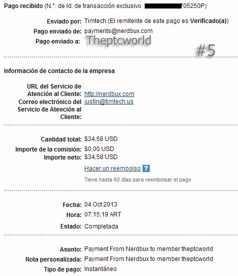 5° Pago  de Nerdbux $34.58 5th+payment+nerdbux