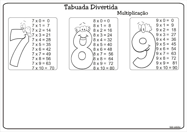 مداعبة+المؤخرة ... Projetos Fundamental I: Tabuada Divertida Multiplicação 1 a 9