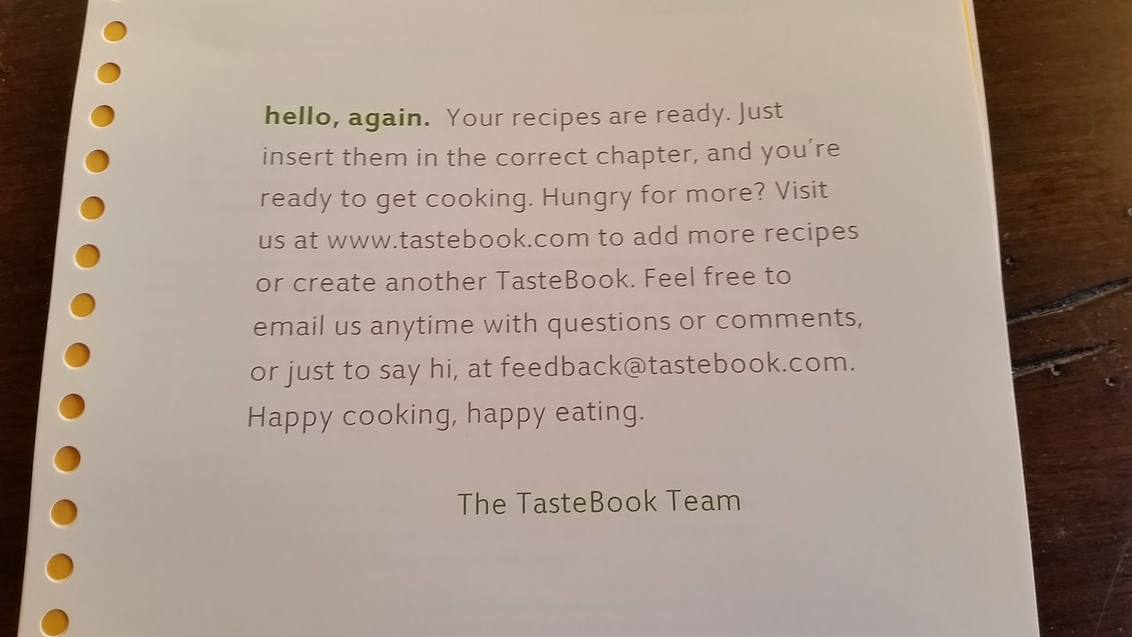 My Family Cookbook, My Family Cookbook