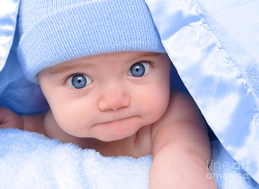 Blue-haired newborn boy - wide 3