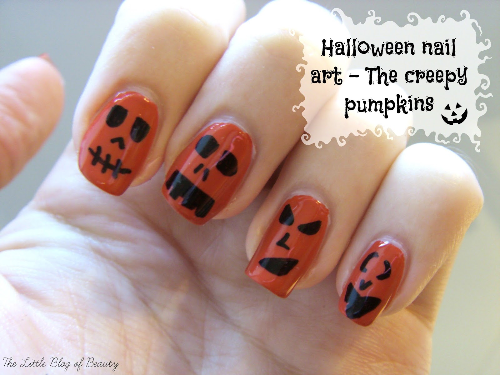 Halloween nail art - The creepy pumpkins