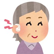補聴器をつけている人のイラスト