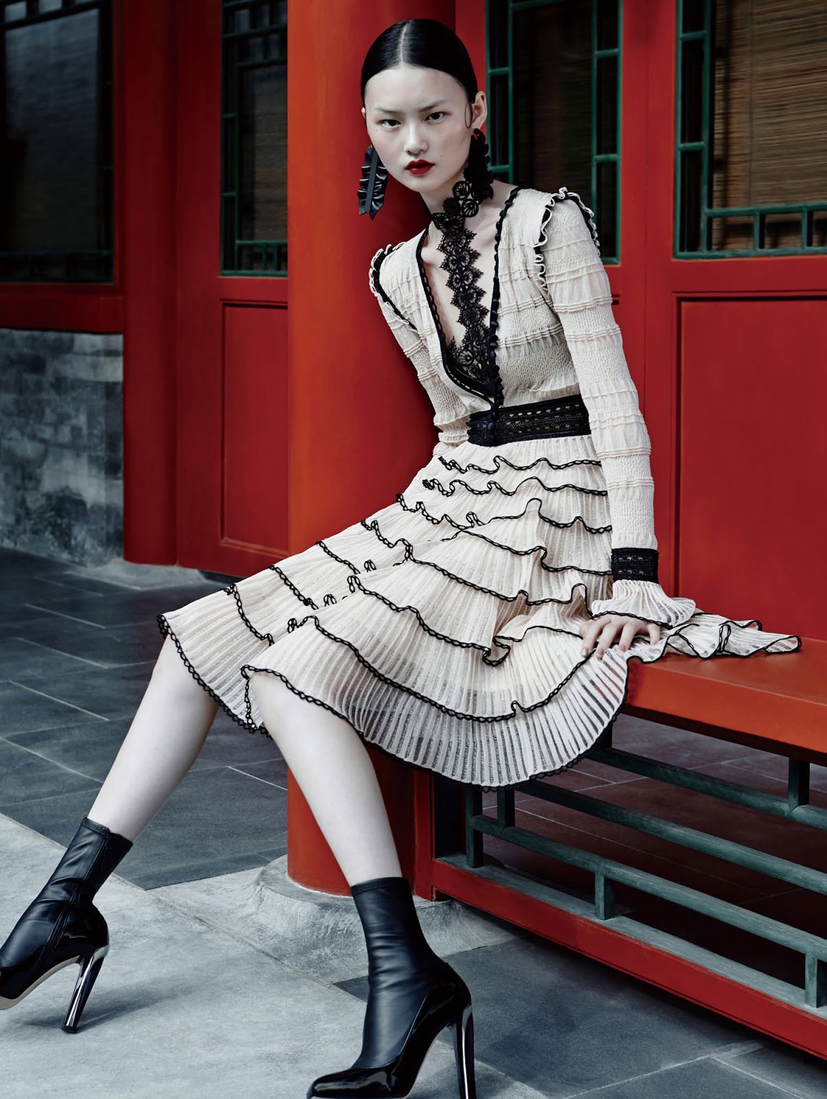 Smile He Cong in Vogue China October 2015 by Zack Zhang