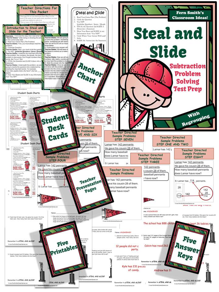 Just Published Test Prep Baseball's Steal and Slide Method - Subtraction With Regrouping Fern Smith's Test Prep Baseball's Steal and Slide Method - Subtraction With Regrouping
