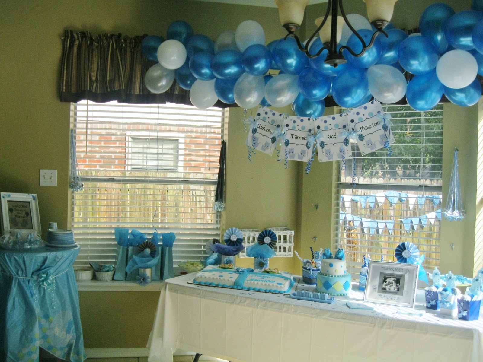 PolkaDots & Monkeys Diaper Cakes ~ Party Planner & Decorator: Twin Boys Baby Shower - Baby ...