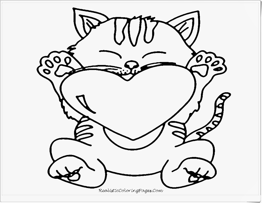 Valentine Kitten Pages Coloring Pages