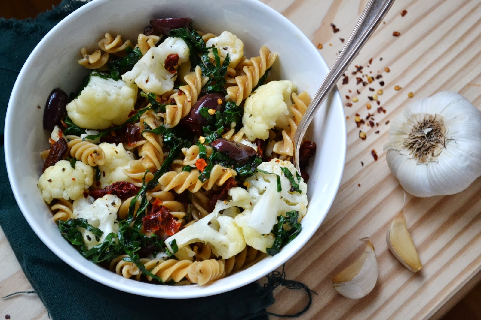 Nourish The Roots Cauliflower and Kale Pasta