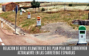 HITOS DEL «PLAN PEÑA» QUE SE CONSERVAN EN LAS CARRETERAS ESPAÑOLAS