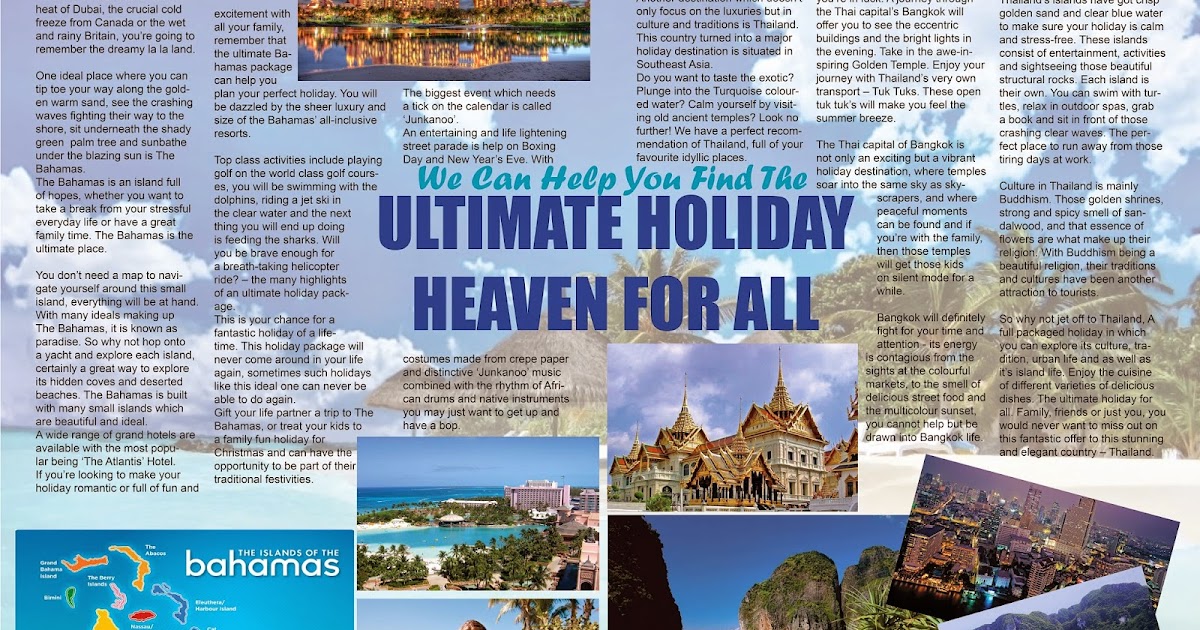 Holiday brochure media coursework essay picture