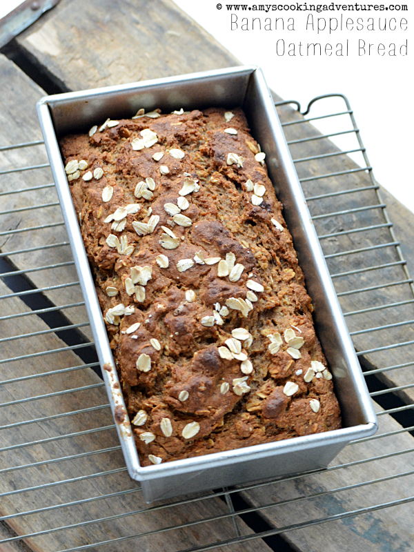 Banana Applesauce Oatmeal Bread