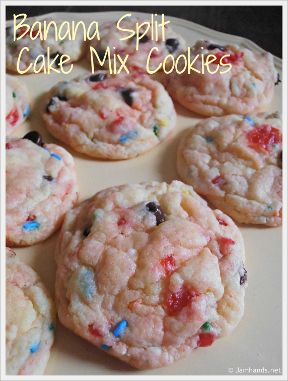 Jam Hands Banana Split Cake Mix Cookies