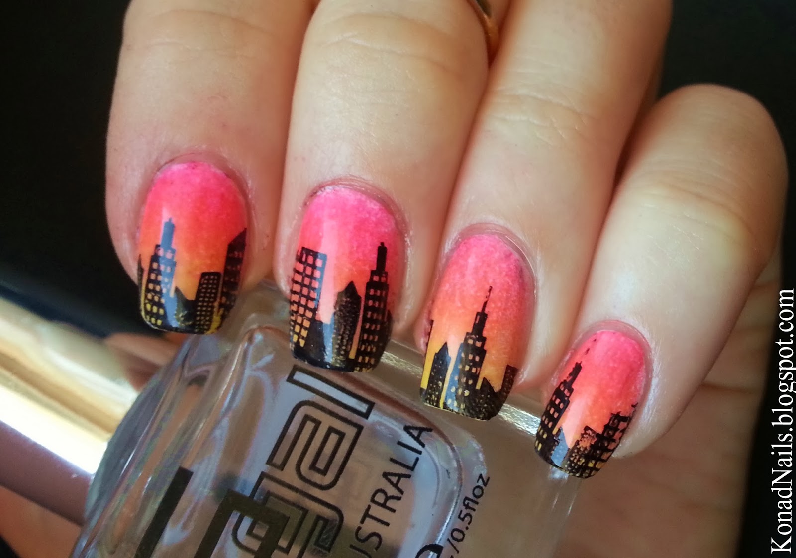 Konad Addict Bundle Monster Skyline nail art